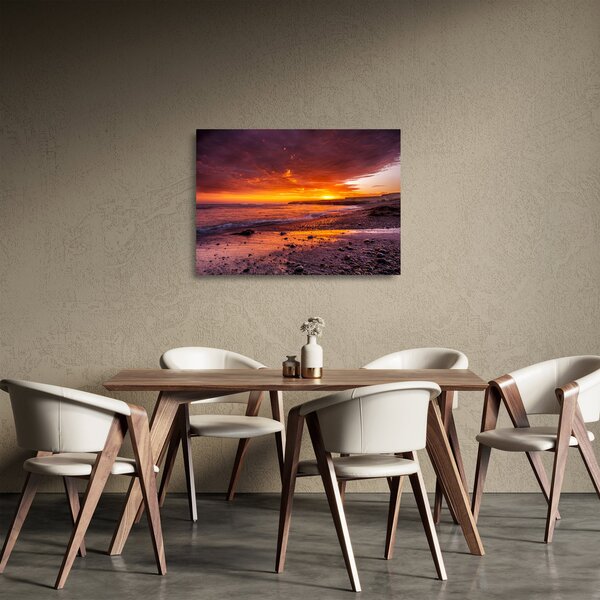 Naplemente a tengernél képe (üvegen) (70x50 cm)