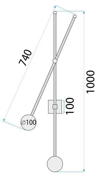 Fali lámpa APP1595-2W black