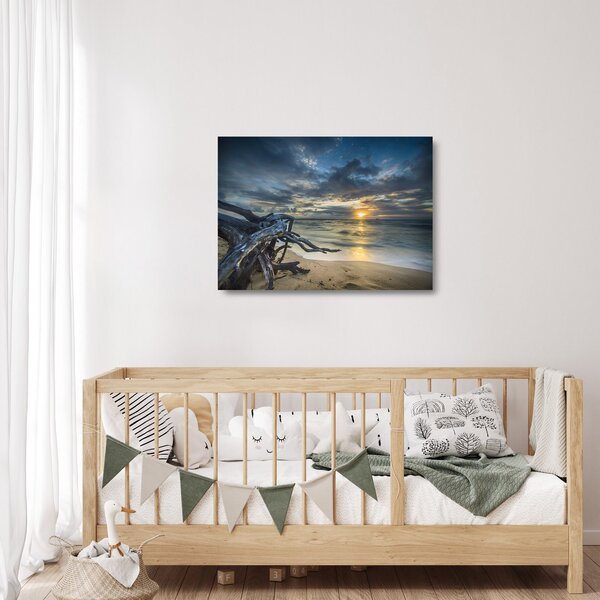 Tenger naplementekor képe (üvegen) (70x50 cm)