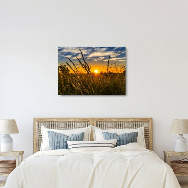 A mező naplementekor képe (üvegen) (70x50 cm)