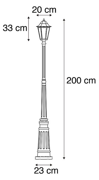 Okos kültéri lámpás fekete 200 cm IP44 Wifi ST64-gyel - Havana