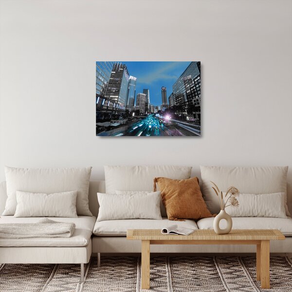Éjszakai város képe (üvegen) (70x50 cm)
