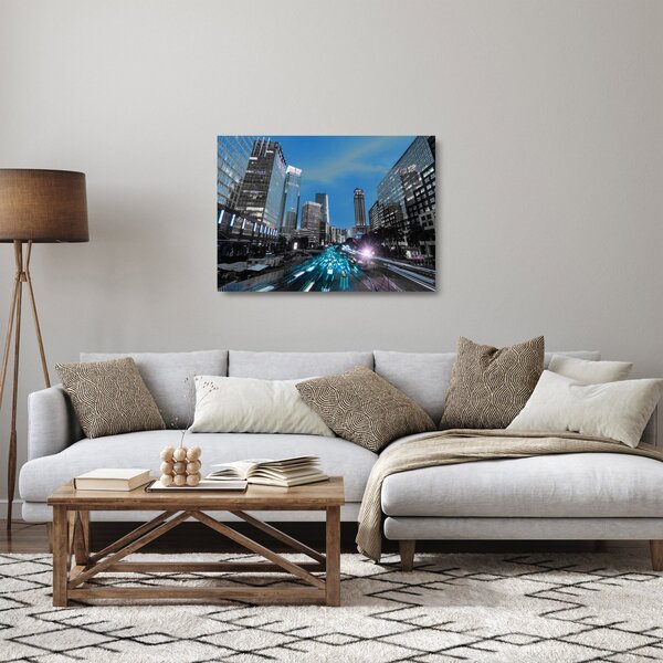 Éjszakai város képe (üvegen) (70x50 cm)