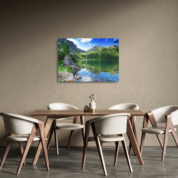 Tó a Tátrában képe (üvegen) (70x50 cm)