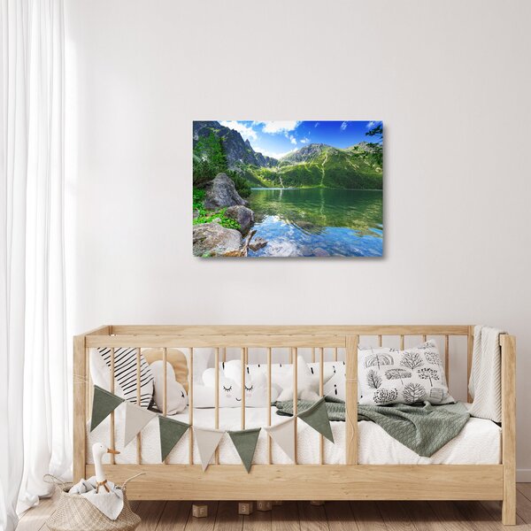 Tó a Tátrában képe (üvegen) (70x50 cm)