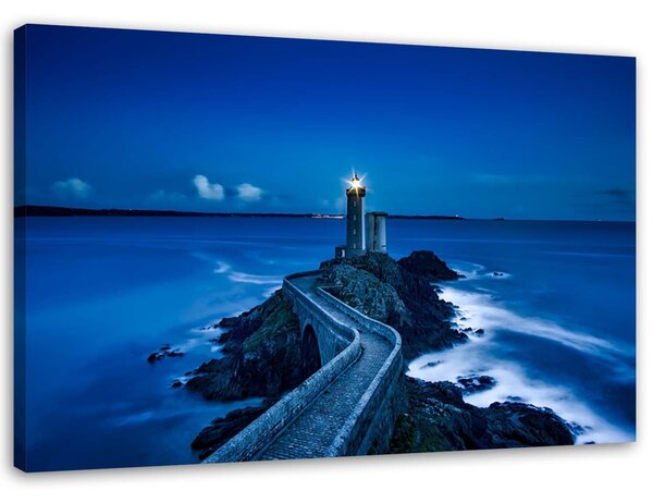 Gario Vászonkép Az út a világítótoronyhoz éjszaka Méret: 60 x 40 cm