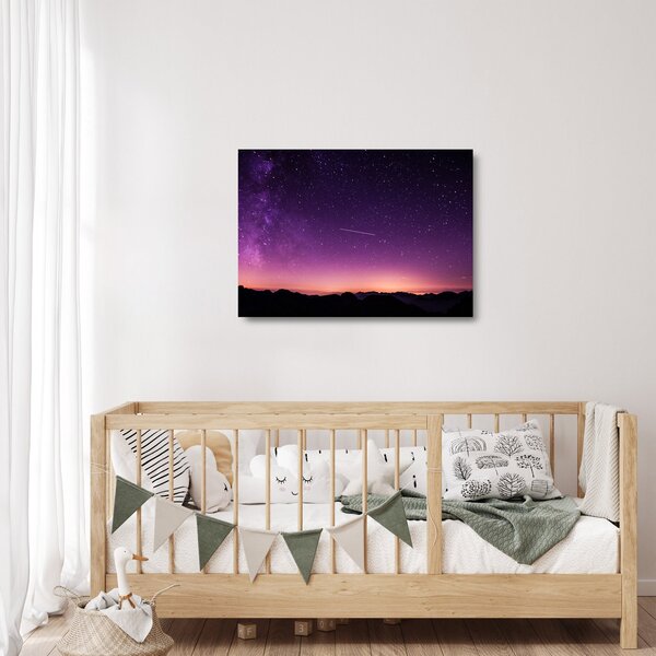 Ég képe hullócsillagokkal (üvegen) (70x50 cm)