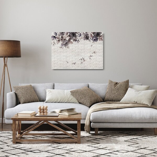 A fal egy képe és a csokor (üvegen) (70x50 cm)