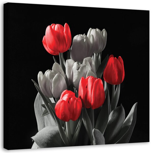 Gario Vászonkép Csokor piros tulipán Méret: 30 x 30 cm