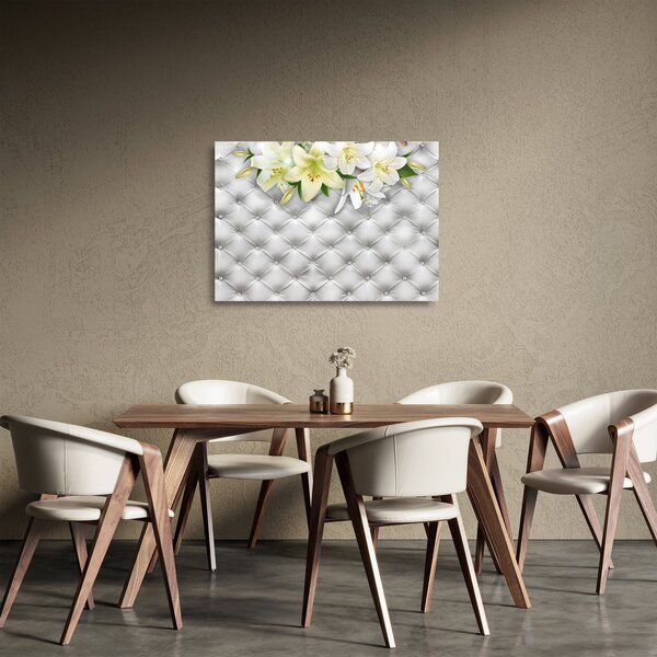 Liliom virágok képe (üvegen) (70x50 cm)