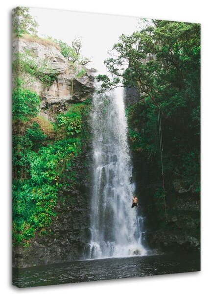 Gario Vászonkép Férfi ugrik le egy vízesésrol Méret: 40 x 60 cm