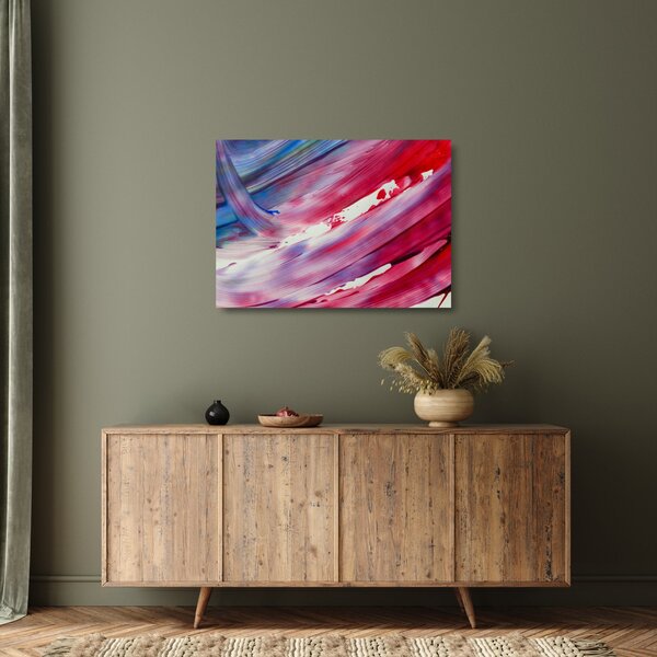 Kép - rózsaszínes kék szín (üvegen) (70x50 cm)