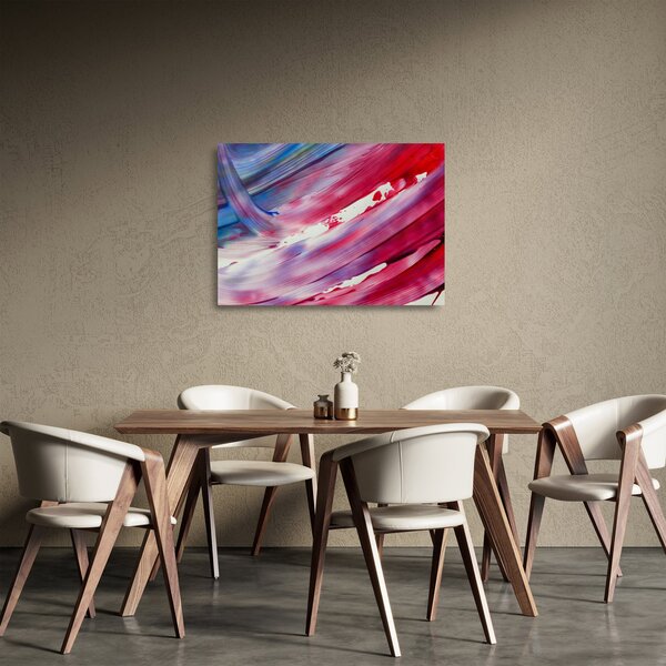 Kép - rózsaszínes kék szín (üvegen) (70x50 cm)