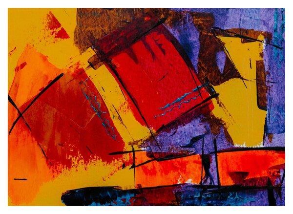 Absztrakciós kép (üvegen) (70x50 cm)