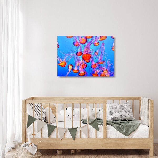 Medúza a tengerben képe (üvegen) (70x50 cm)