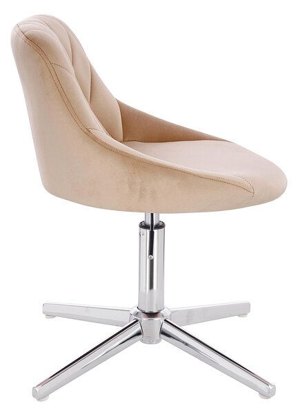 HR1054CROSS Latte modern velúr szék krómozott lábbal