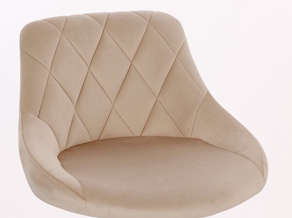 HR1054N Latte modern velúr szék krómozott lábbal
