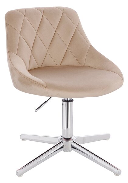 HR1054CROSS Latte modern velúr szék krómozott lábbal