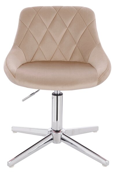 HR1054CROSS Latte modern velúr szék krómozott lábbal