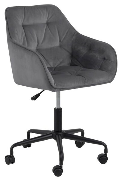 Brooke irodai design szék, sötétszürke bársony