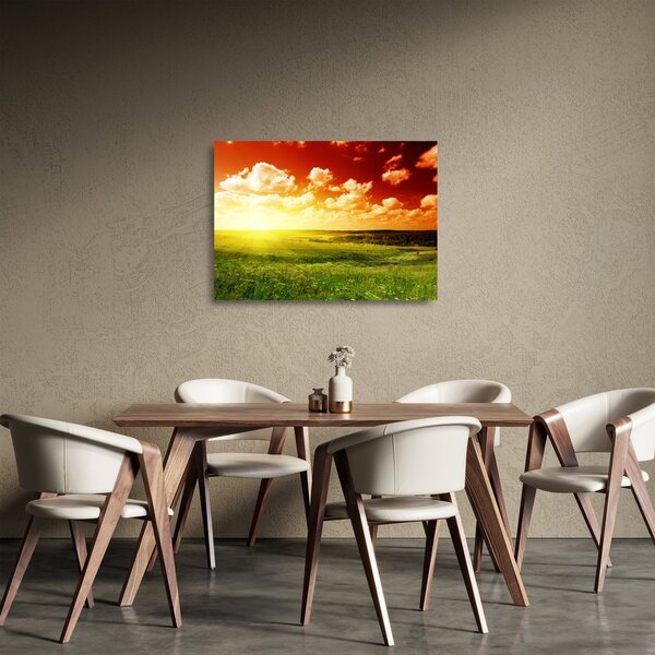 Rét képe ragyogó napfénnyel (üvegen) (70x50 cm)