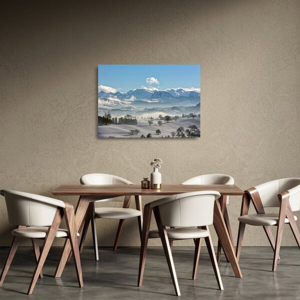 A havas hegyek képe (üvegen) (70x50 cm)
