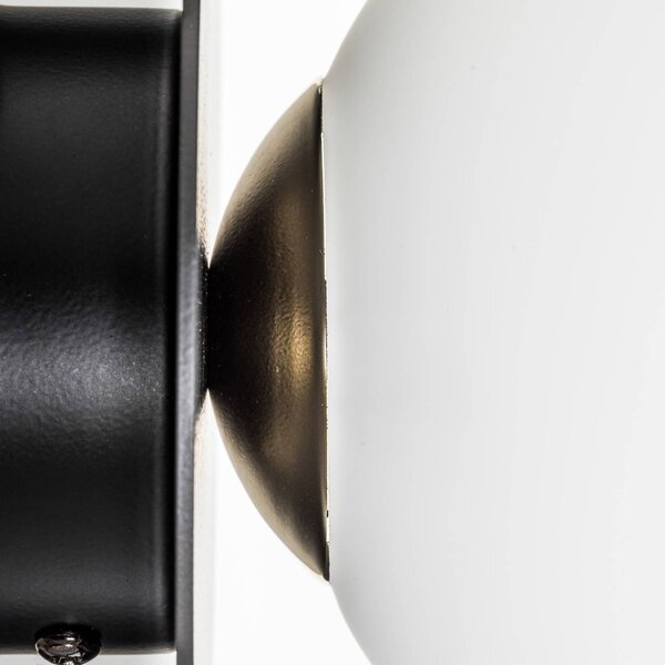 EMIBIG LIGHTING Minerva K1 fali világítás fekete fém szegéllyel, dimmelhető, Fekete, Folyosó, fém