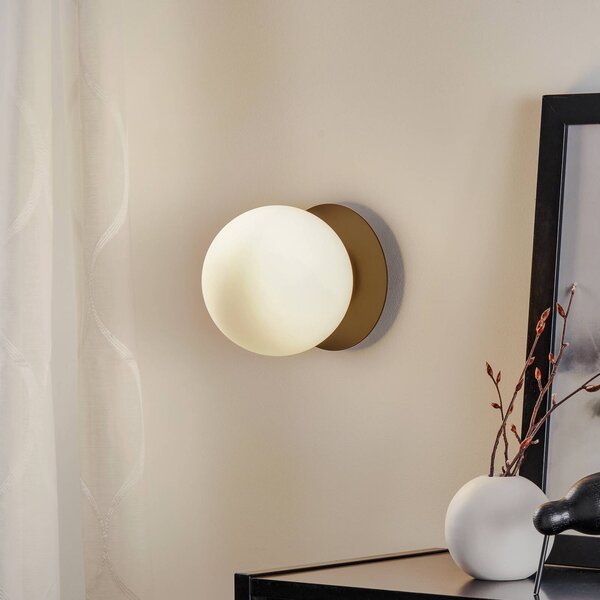 EMIBIG LIGHTING Minerva K1 fali világítás fekete fém szegéllyel, dimmelhető, Fekete, Folyosó, fém