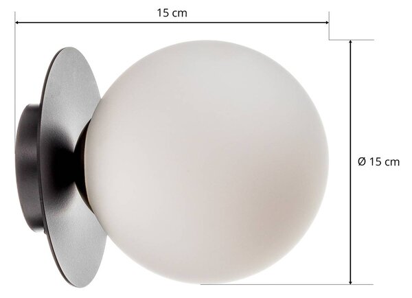 EMIBIG LIGHTING Minerva K1 fali világítás fekete fém szegéllyel, dimmelhető, Fekete, Folyosó, fém