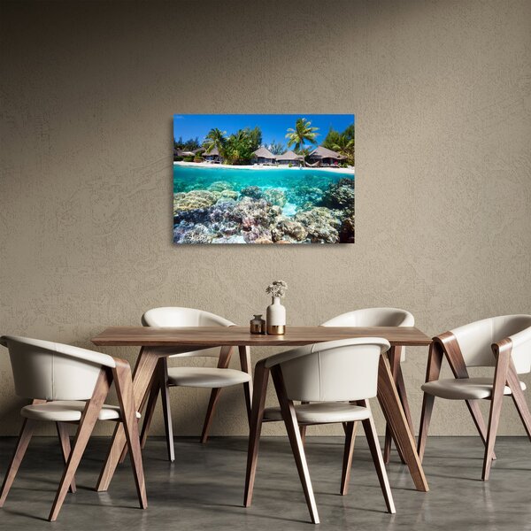 Tengerpart a trópusi szigeten képe (üvegen) (70x50 cm)