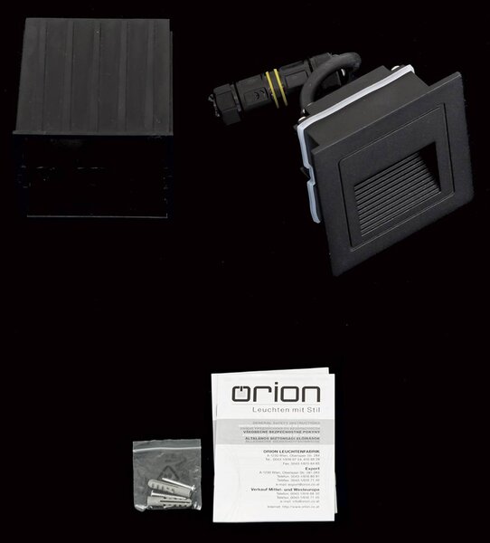ORION Loro LED fali lámpa, fekete, szélesség 8,5 cm, alumínium, Fekete, Alumínium, Modern