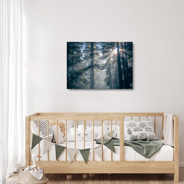 Fák képe a ragyogó nappal (üvegen) (70x50 cm)