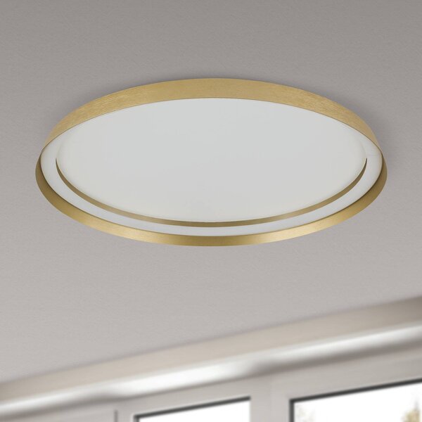 ORION LED mennyezeti lámpa Manta, Ø 60 cm, arany színű, alumínium, fel/le, dimmelhető, Sárgaréz / arany, Nappali / Étkező, Alumínium, Modern