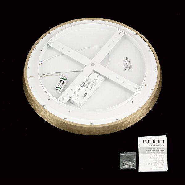 ORION LED mennyezeti lámpa Manta, Ø 60 cm, arany színű, alumínium, fel/le, dimmelhető, Sárgaréz / arany, Nappali / Étkező, Alumínium, Modern