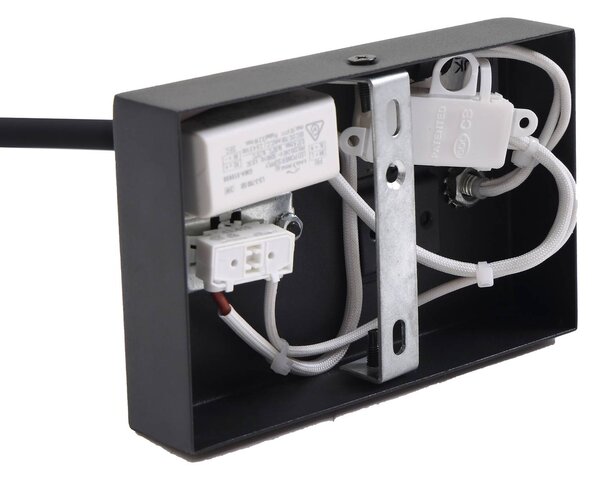 Lucande LED-es olvasólámpa Hetti, fekete, fém, 14 cm magas, Fekete, Hálószoba, fém