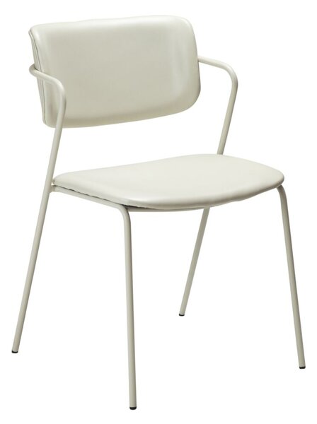 Zed design szék, fehér műbőr, fehér fém láb