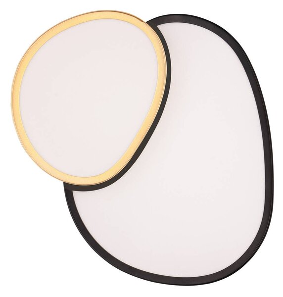 Trio Lighting LED mennyezeti lámpa Rise, fekete-arany, 43 x 36 cm, CCT,, dimmelhető, Fekete, Nappali / Étkező, fém, Modern