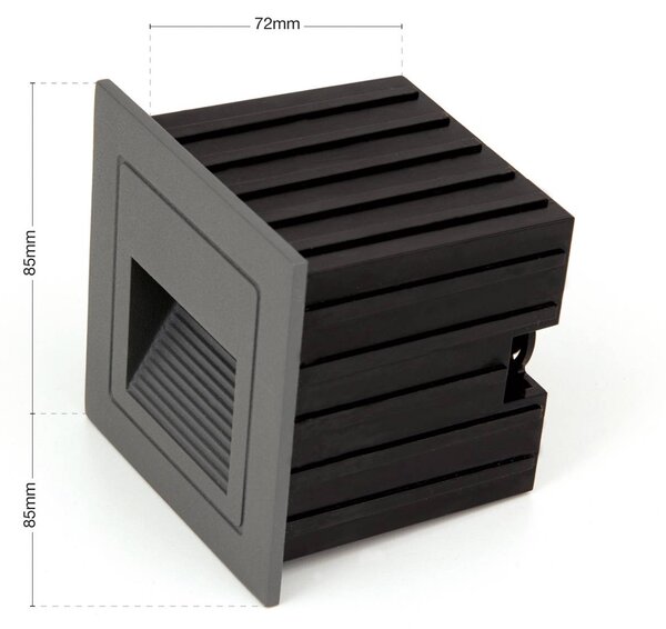 ORION Loro LED fali lámpa, antracit, szélesség 8,5 cm, alumínium, Fekete, Alumínium, Modern