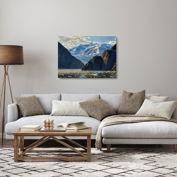 Tájkép hegyekkel (üvegen) (70x50 cm)