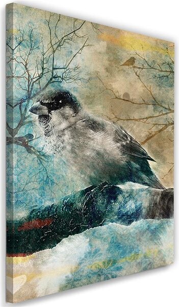 Gario Vászonkép Téli madár Méret: 40 x 60 cm