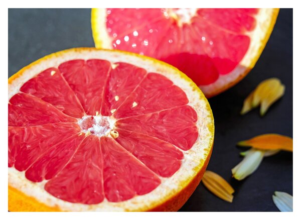 Szeletelt grapefruit képe (üvegen) (70x50 cm)