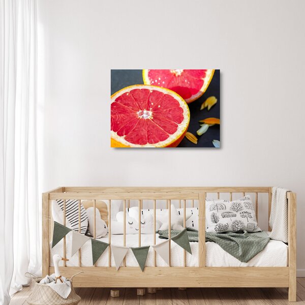 Szeletelt grapefruit képe (üvegen) (70x50 cm)