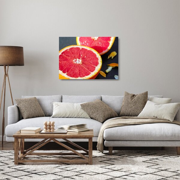 Szeletelt grapefruit képe (üvegen) (70x50 cm)
