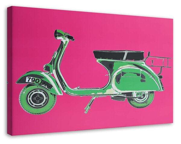 Gario Vászonkép Zöld robogó rózsaszín háttéren Méret: 60 x 40 cm