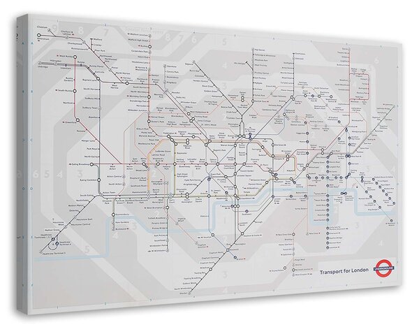 Gario Vászonkép Londoi metró - a metróvonalak alaprajza Méret: 60 x 40 cm