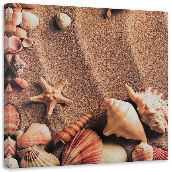 Gario Vászonkép Kagylók száraz homokon Méret: 30 x 30 cm