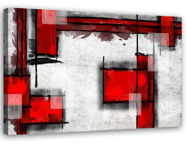 Gario Vászonkép Geometrikus absztrakció piros színben Méret: 60 x 40 cm