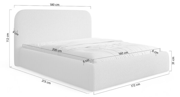 Rasel kárpitozott ágy 160x200 ágyneműtartóval - bézs buklé Quelle 03