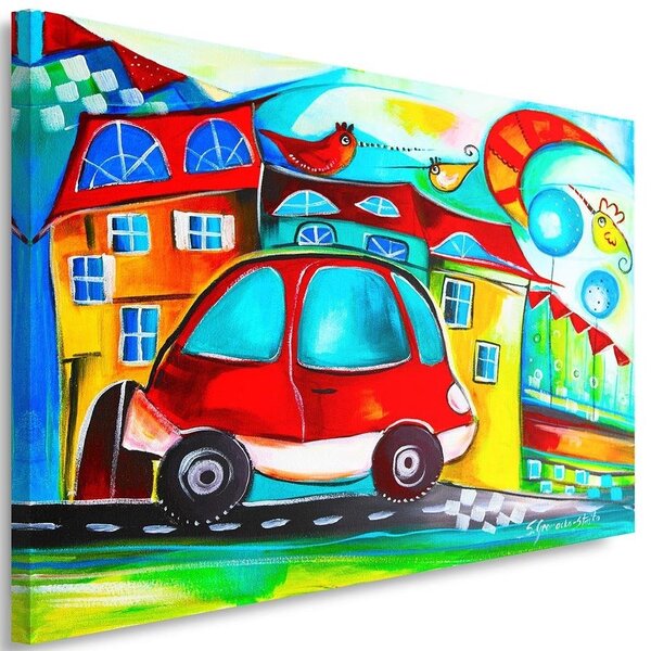 Gario Vászonkép Piros autó Méret: 60 x 40 cm