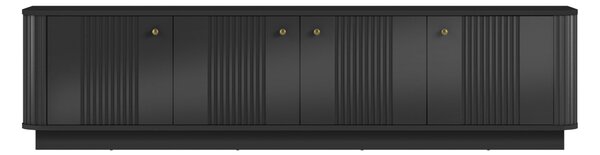 Vesper 4D TV-szekrény 187 cm talapzaton - fekete / arany fogantyúk